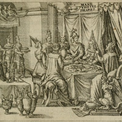Le festin de Balthasar (Boissard, Theatrum vitae humanae) - Th. De Bry