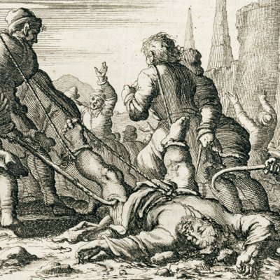Mort de l’évangéliste Marc à Alexandrie en 64 (Luyken, Théâtre des Martyrs)